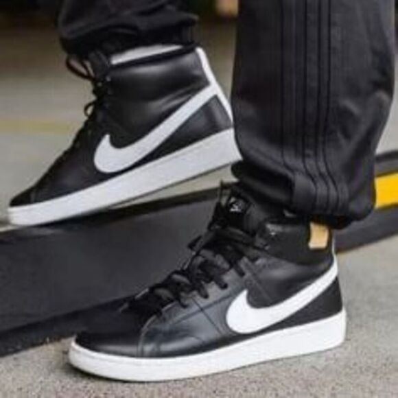 Mens Nike COURT ROYALE 2 MID Basketball Sneakers Sz 9 Black Onyx CQ9179 001 - Picture 8 of 10